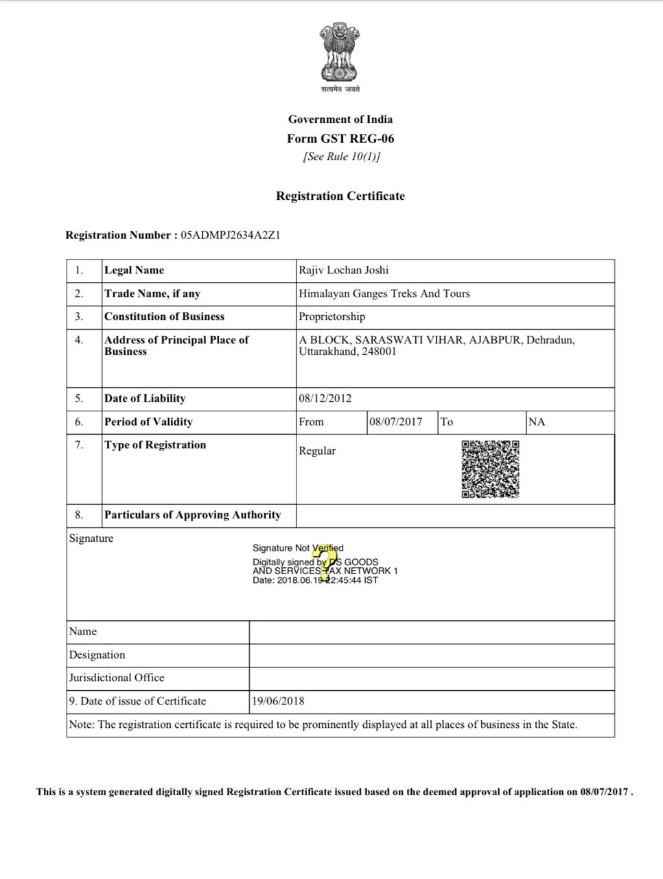 GST certificate